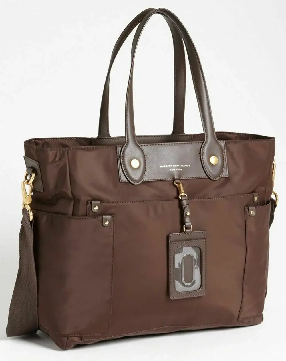 Marc Jacobs by Brown Preppy Nylon Eliz-a-baby Tote bag Shopper Logo